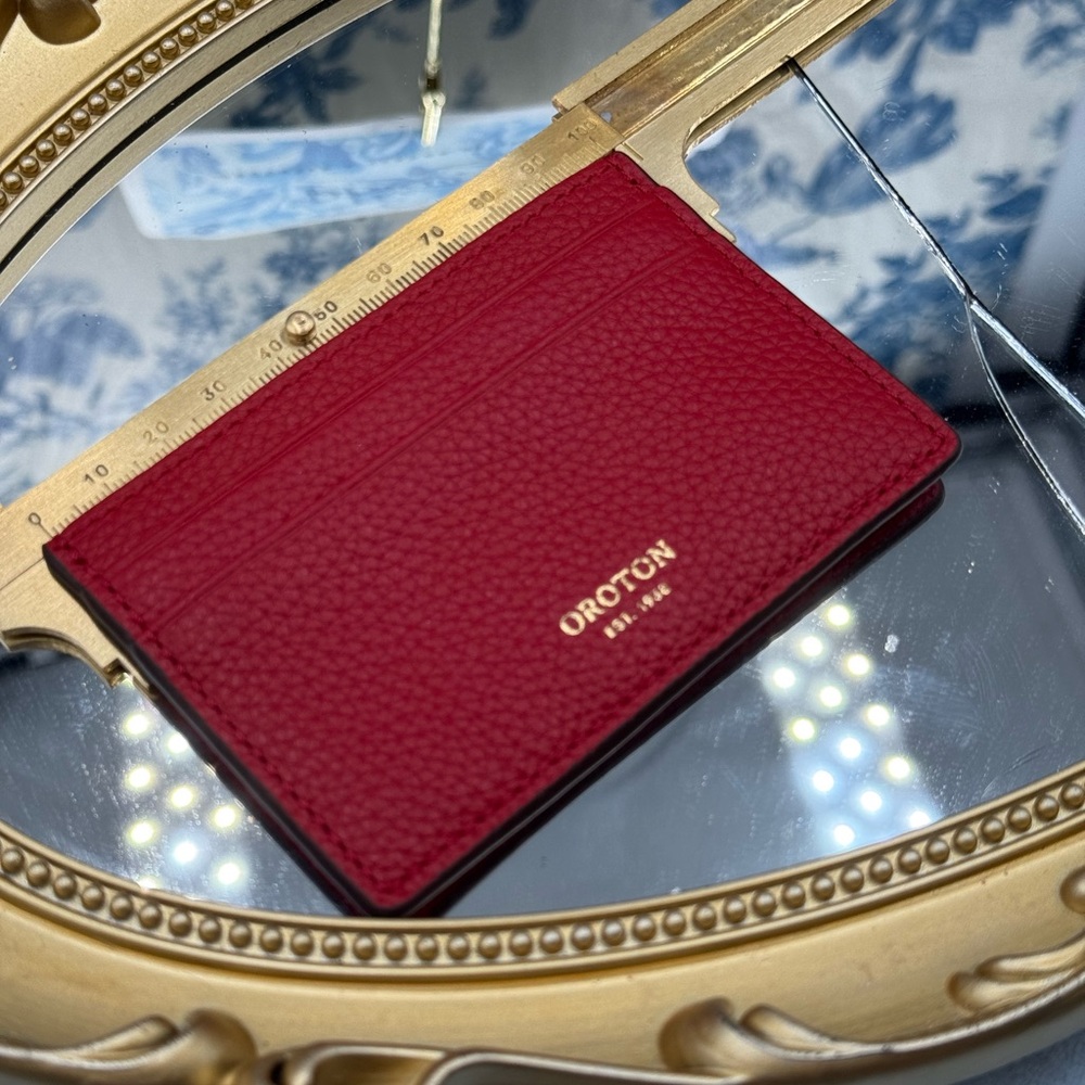 🆕 OROTON 🧿 NWOT Margot Card Sleeve, Red Leather Cardholder - Picture 15 of 16